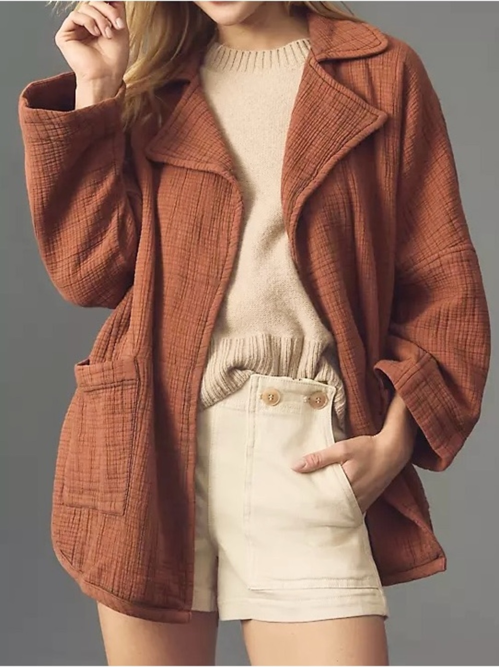 Pilcro kimono cotton gauze - Brown